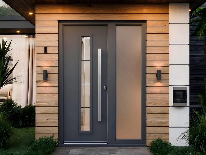 Puertas precolgadas de fibra de vidrio
   