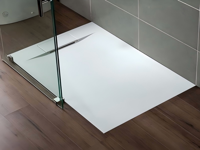 Base de ducha de pizarra de 1200x700 mm con desagüe a la derecha.
   